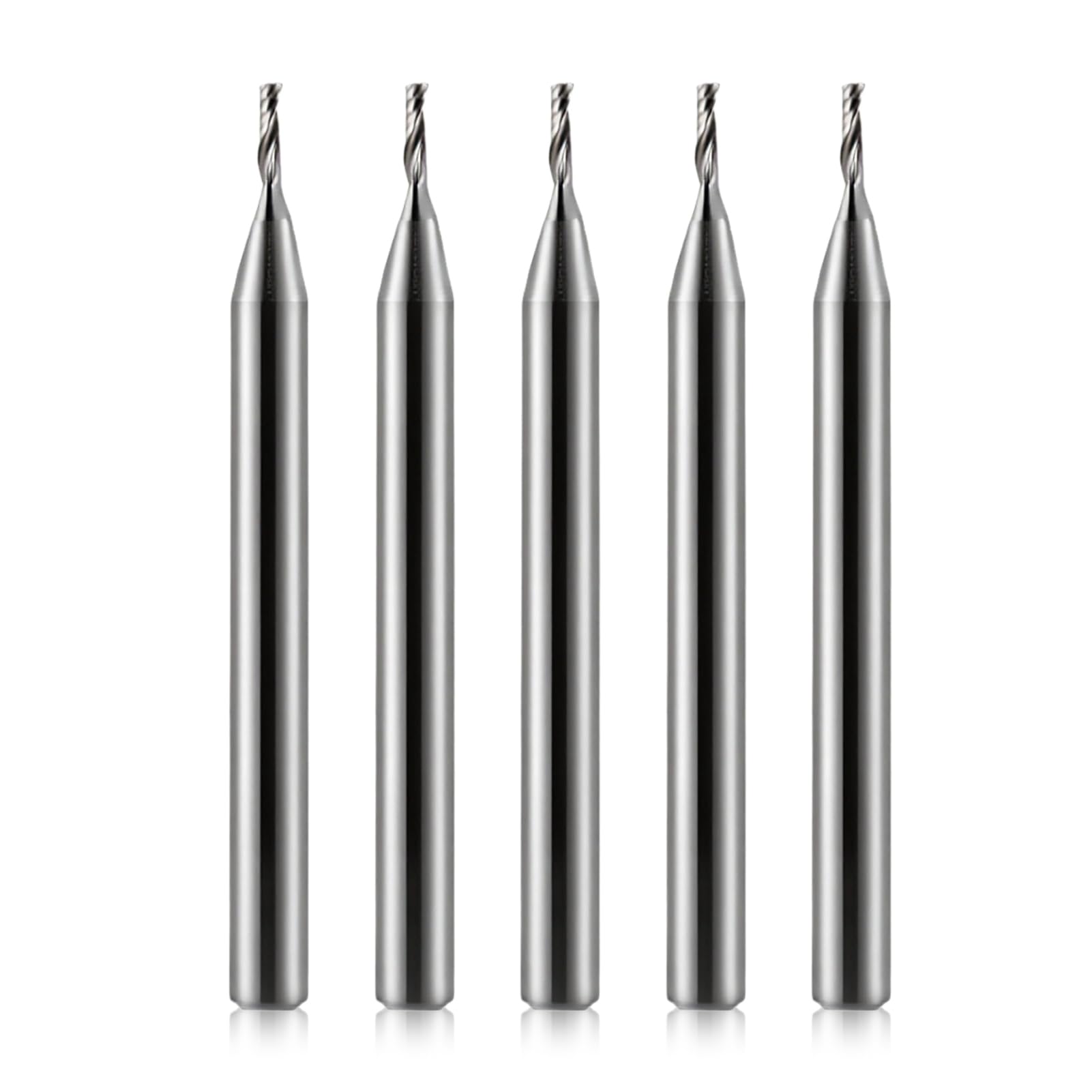 O Flute End Mill 1/8 Shank,1mm Cutting Dia,4mm CEL, Carbide CNC Router Bit 1/8 Single Flute Up Cut Spiral Bits for Wood Acrylic Plastic Pack of 5(3.175x1x4x38mm)
