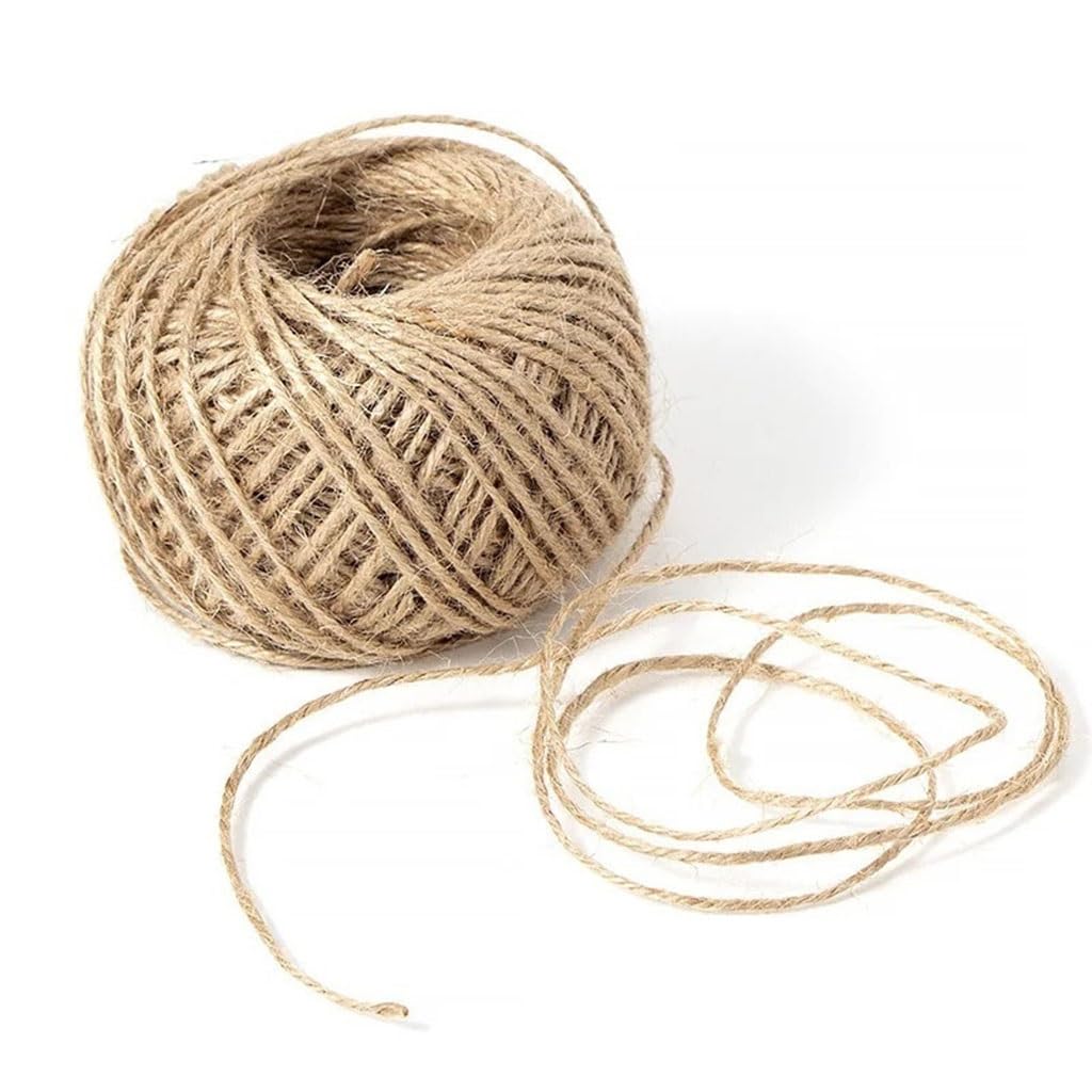 hcaklozgshi Vintage Jute Twine, 5mm 50m Wedding Decor String(5mm 50Meters)