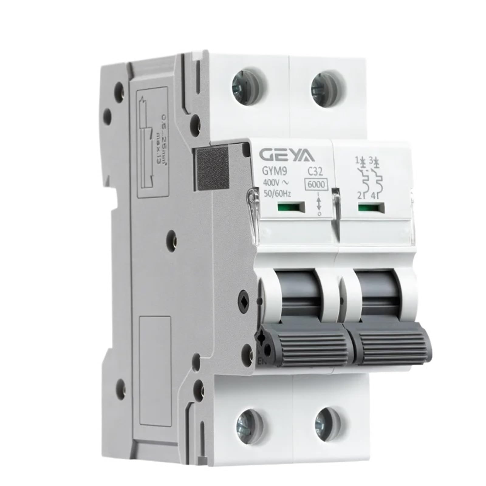 MCB disjoncteur GYM9 2P 6KA sur rail Din pour protection électrique domestique AC