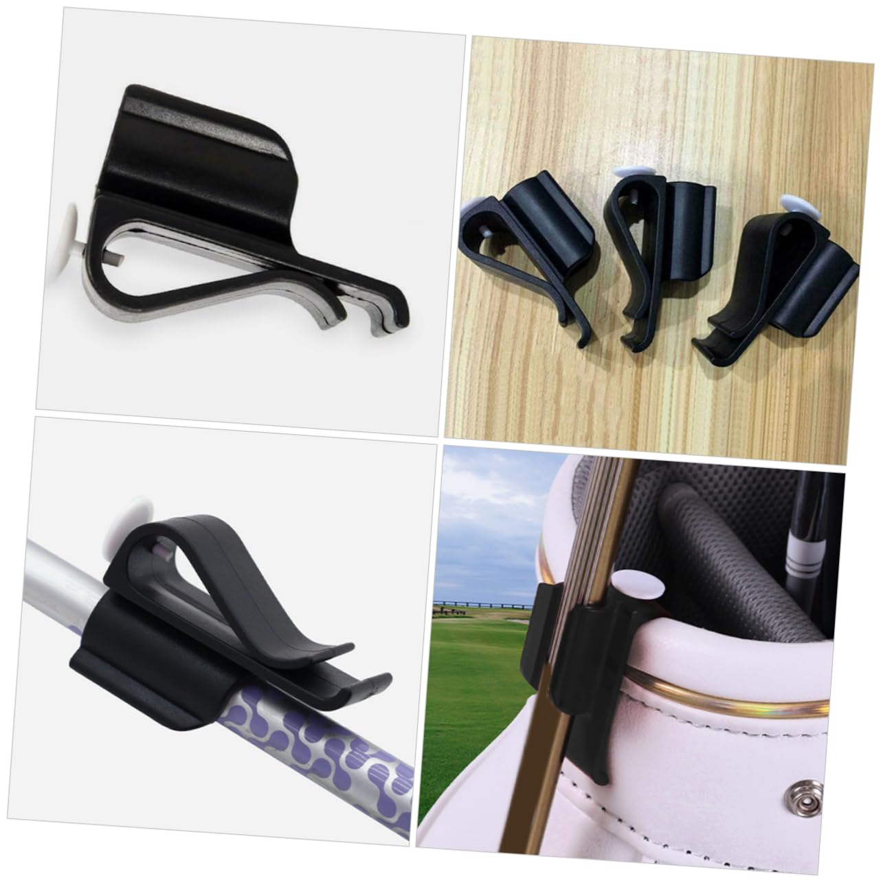 ibasenice Golfschläger-Clip Entfernung Putter Veranstalter Tasche Stichworte Putten Golfclips Golfbeutelzubehör Golfzubehör Für Damen Club-organisator-Clips Abs Schwarz