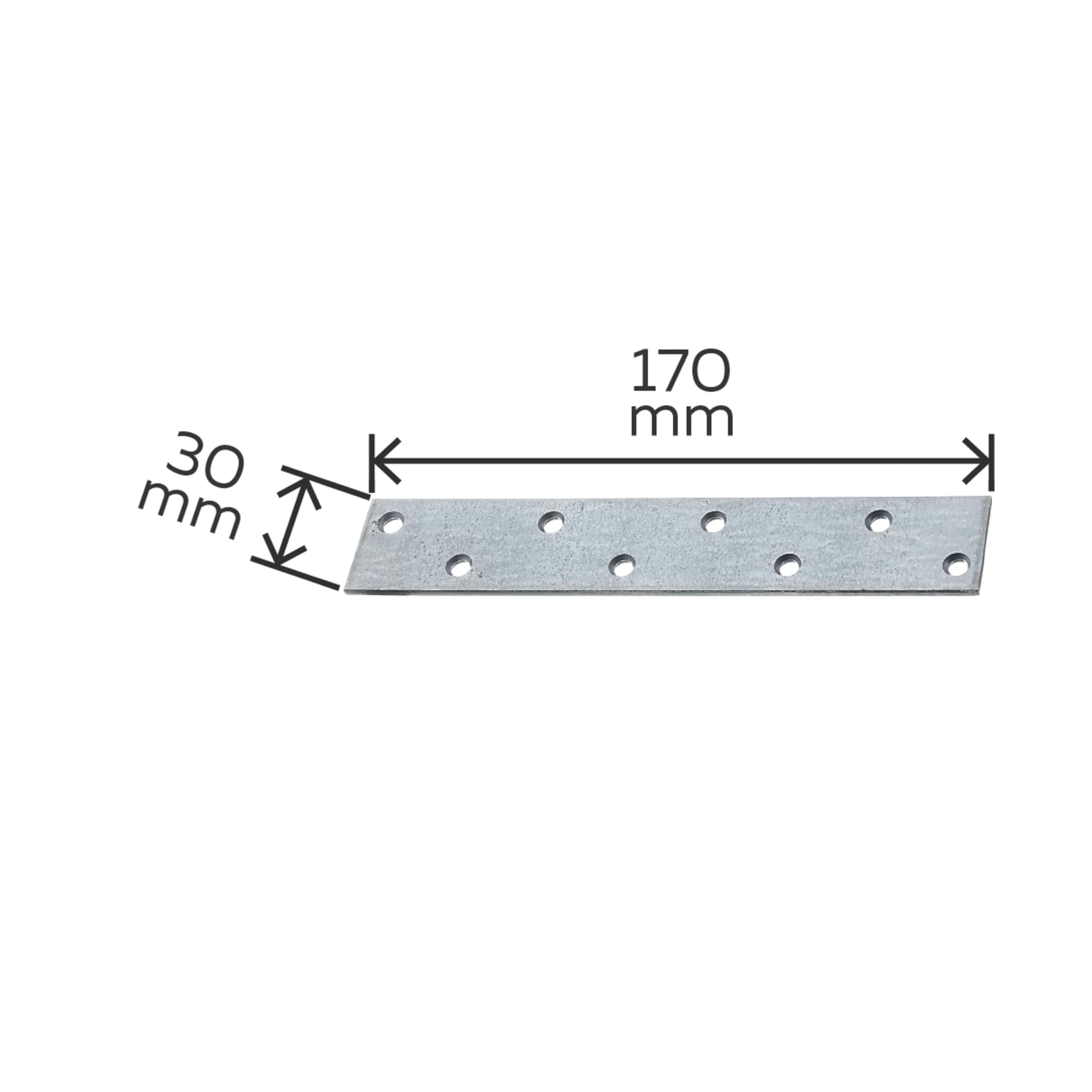 GAH-Alberts 333904 Lastrina di giunzione piana, Acciaio, 170 x 30 mm / 50 Stk