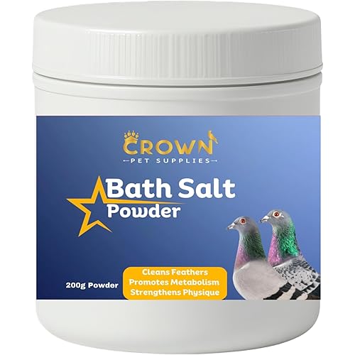 Pigeon Bath Salt – Natural Sea Salt with Vitamin B & Herbal Extracts – Cleans Feathers, Enhances Shine & Promotes Relaxation for All Breeds of Pigeons 200 Grams