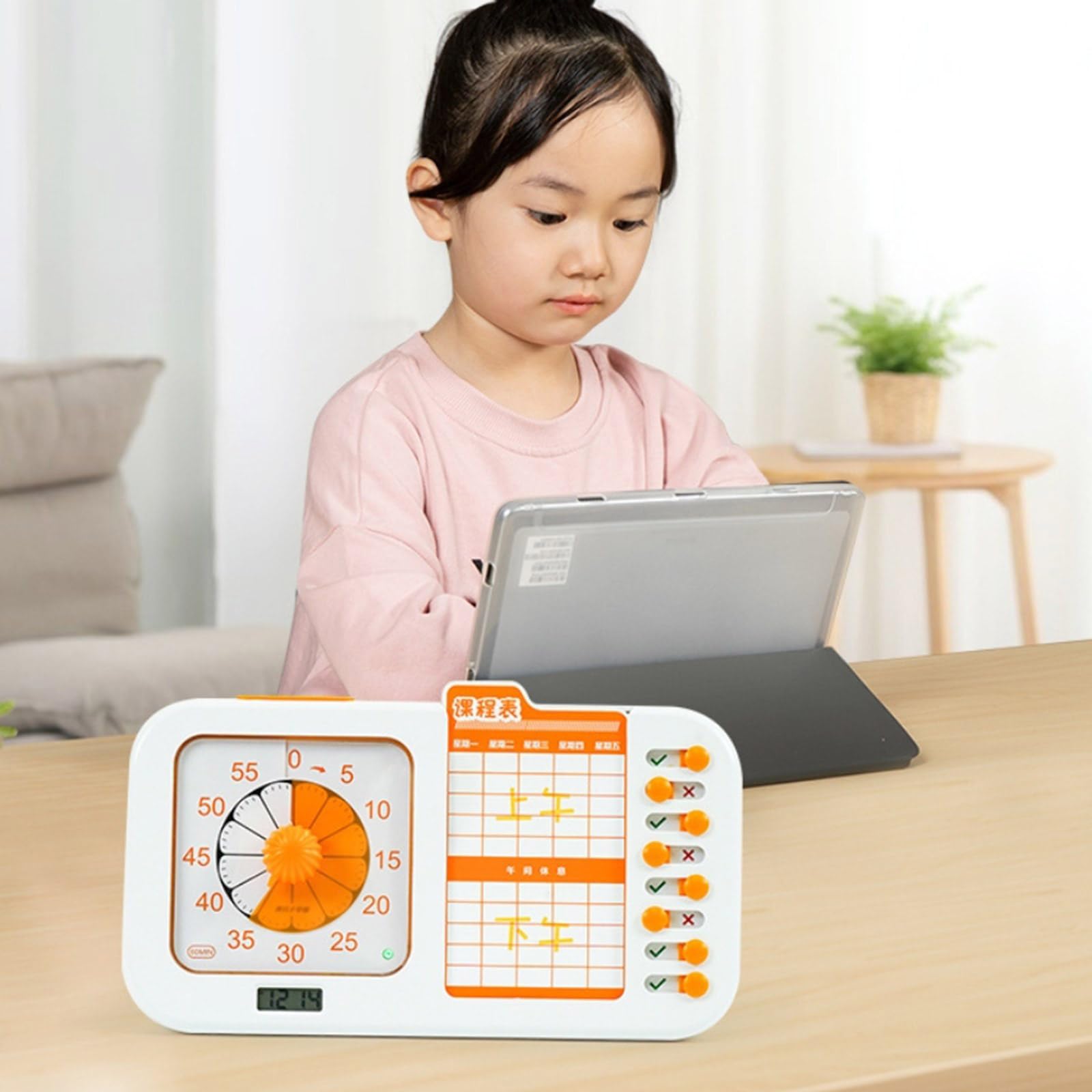 Temporizador de cocina ABS herramienta de seguimiento de tiempo con pantalla transparente para un estudio de cocina eficiente, control de horario de entrenamiento, temporizador visual de tareas
