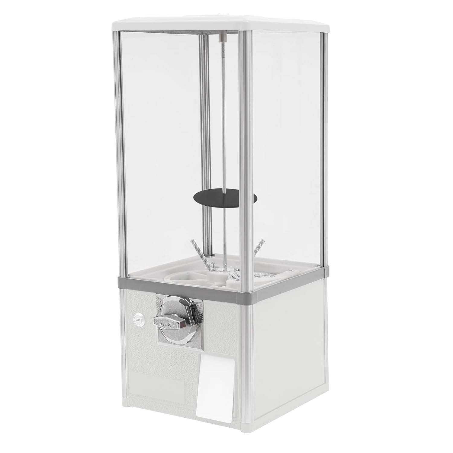 Gumball Machine,25-Cent Coin Commercial Vending Machine,25" H Toy Candy Spin Vending Machine,Large Capacity Freestanding Capsule for Retail Store Sell Small Capsule Toys, Twister Balls (White)