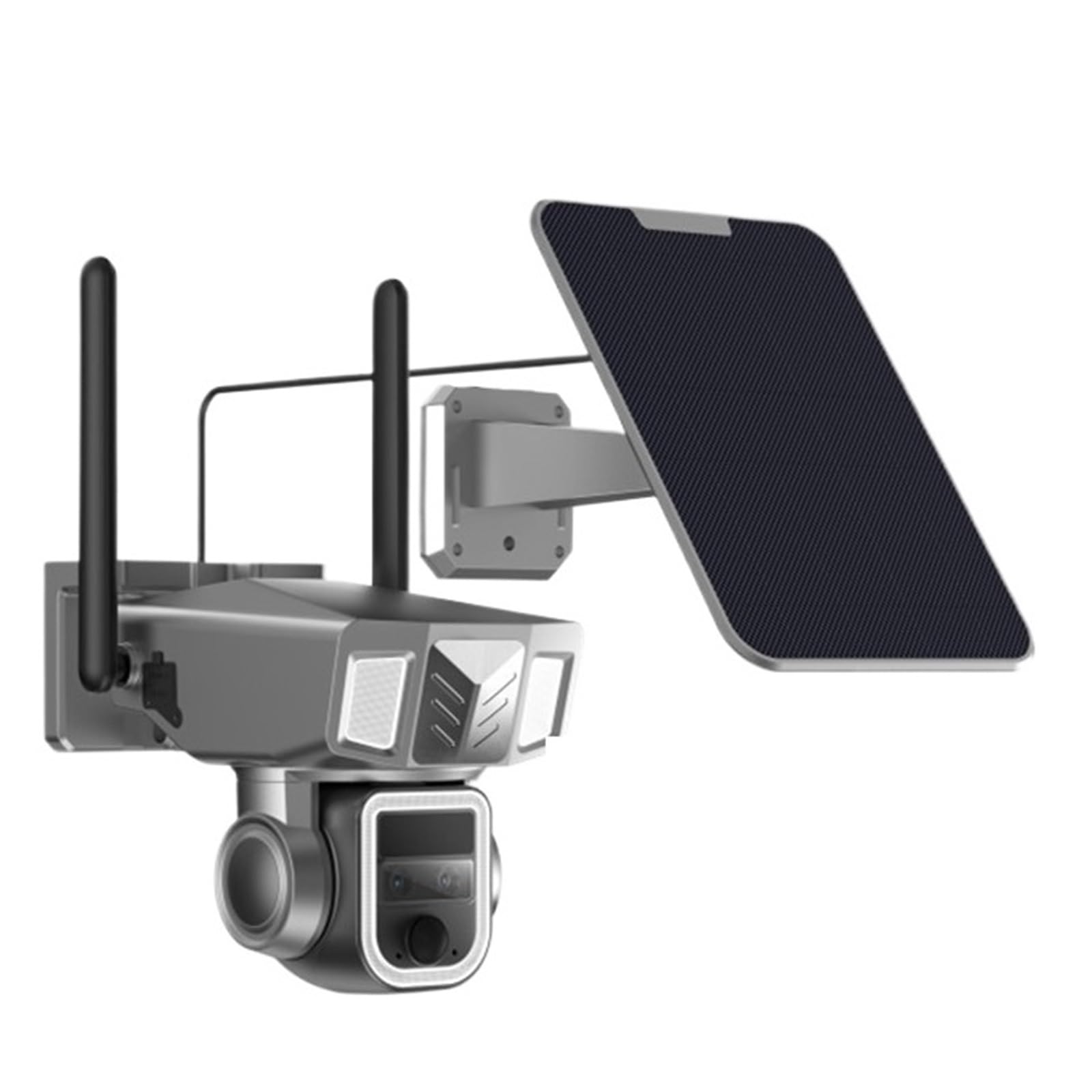 Telecamera di Sorveglianza, Telecamera panoramica 4G con doppio obiettivo Zoom 20X 2K 4MP esterna di sicurezza domestica IP alimentata a batteria solare