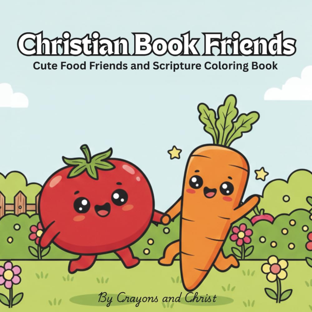Christian Book Friends: Cute Food Friends and Scripture Coloring Book