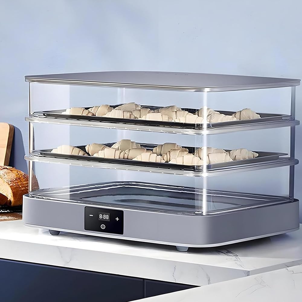 Fermentadora eléctrica 40L con Bandeja extraíble, Caja de fermentación Regulable 20-45 °C, Garantiza fermentación Uniforme para Pan casero Profesional