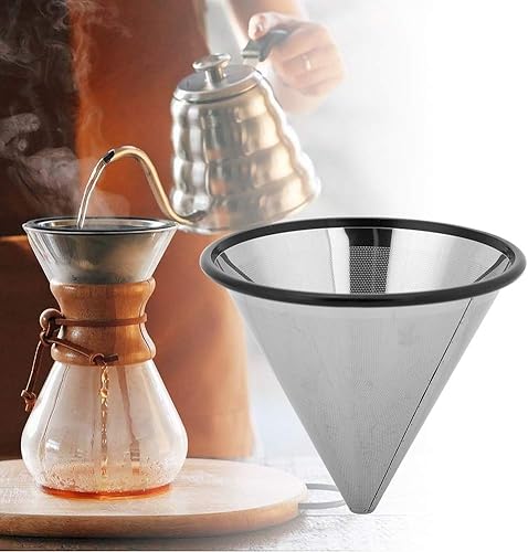 Miniatura 4 de Filtro de café de cono reutilizable, filtro de café de acero inoxidable YJ-99A3, filtro de café de té y café, filtro de malla de café, herramientas
