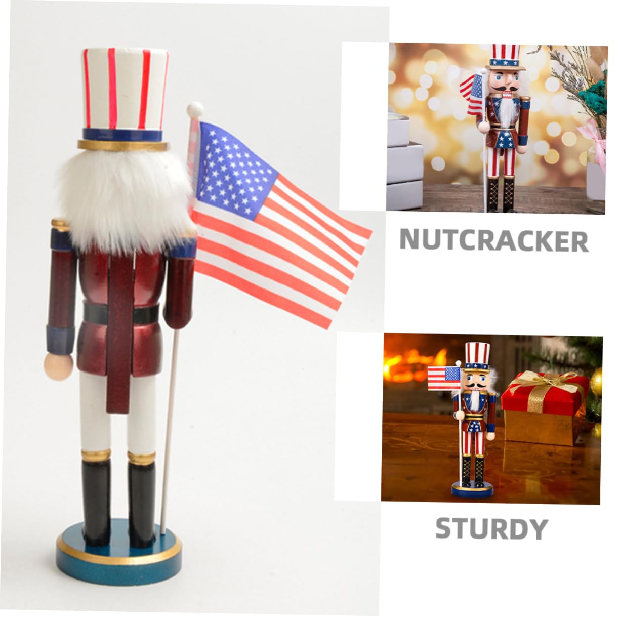 Luxshiny Schiaccianoci in Legno Classico Figura di Schiaccianoci Natalizio Decorazione da Tavola in Miniatura per Esposizione su Mensola e Tavolo per Festa di Natale
