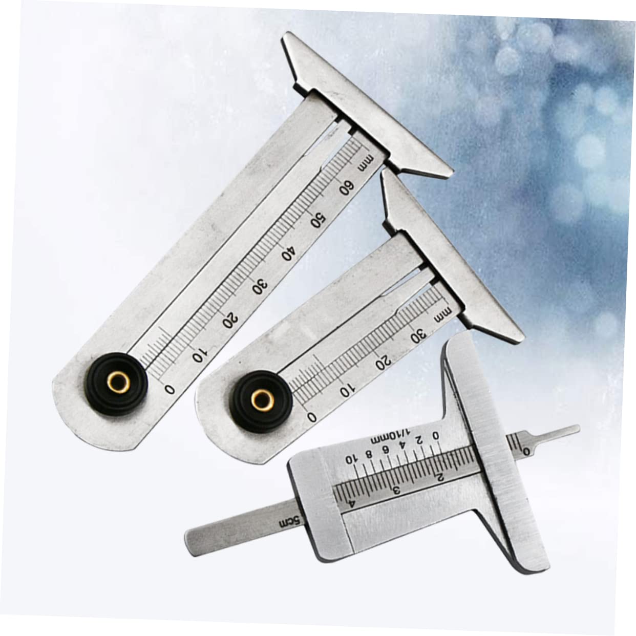 HEMOTON 6pezzi Ruler Inossidabile Per Misurazione Profondità Tread Tyre Strumento Per Pneumatici Facile e Utilizzare Resistente e Portatile