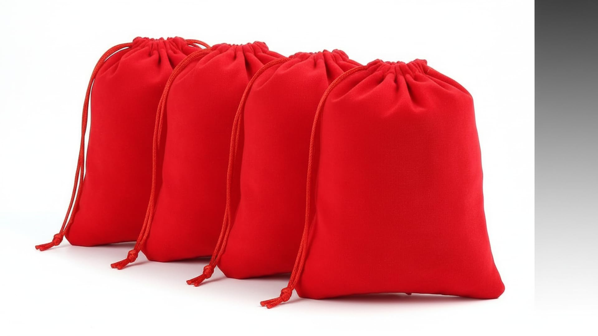 Birdbrid Red Velvet Drawstring Gift Bags 9x12 Inch Soft Jewelry Pouches for Wedding, Party, and Gift Packaging, Pack of 4-image-32