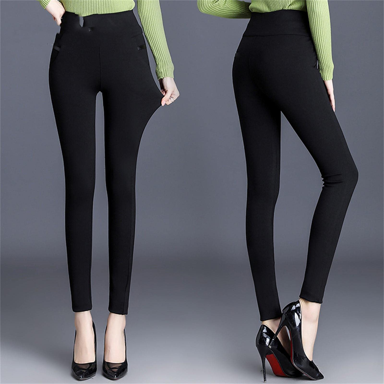 UKKO Leggings Polaire Femme Pantalon d'hiver pour Femmes Plus Taille Cachemire Épaissir Les Pantalons en Molleton