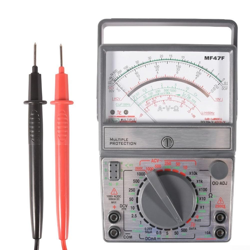 Tester di corrente di tensione del multimetro analogico MF47F con display puntatore per tensione DC/AC, resistenza e test di continuità nella riparazione elettrica e manutenzione