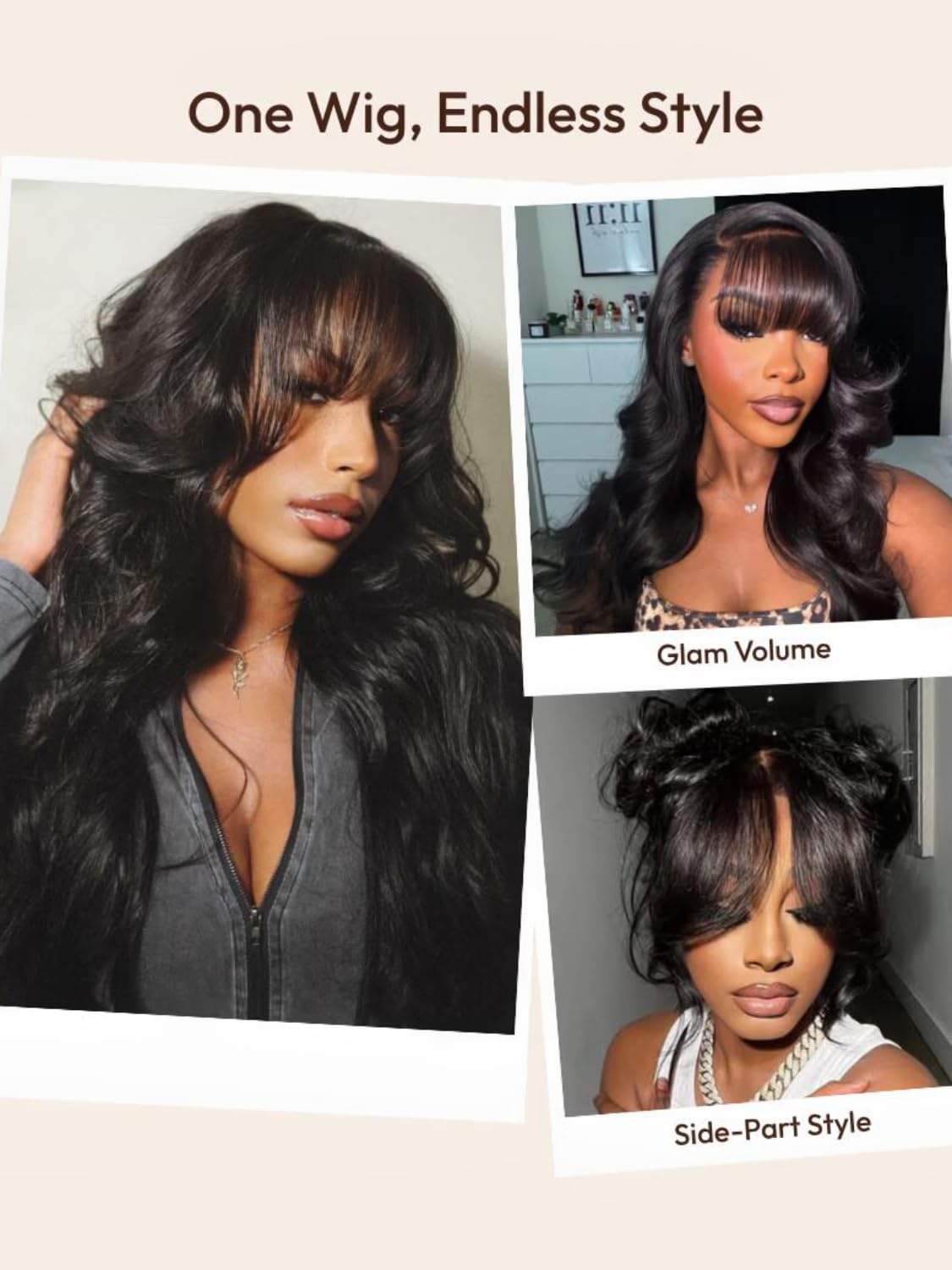 UNICE Pre Everything Body Wave 13 x 4 koronkowe przednie peruki ludzkie włosy z grzywką zasłona bezklejowa peruka ludzkie włosy wstępnie oskubane wstępnie przycięta koronka bielone węzły gotowa do