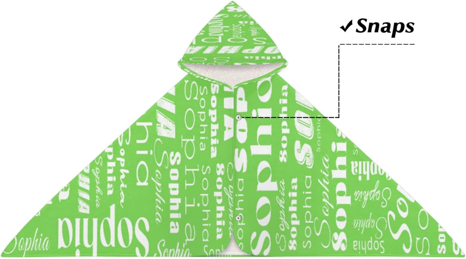 Custom Name Beach Towel with Hood for 3-10 Years Boys and Girls, Personalized Hooded Towels Bath Robe for Kids, Grass Green Children's Hooded Bath Towel