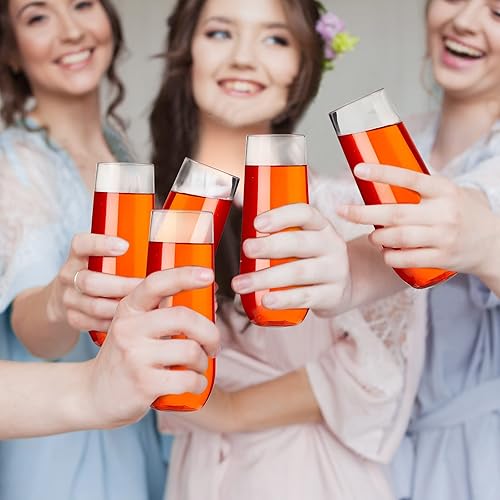 Miniatura 5 de Tessco 60 copas de champán de plástico de 9 onzas, copas de vino de plástico, copas de champán irrompibles para beber cóctel, fiesta de Navidad,