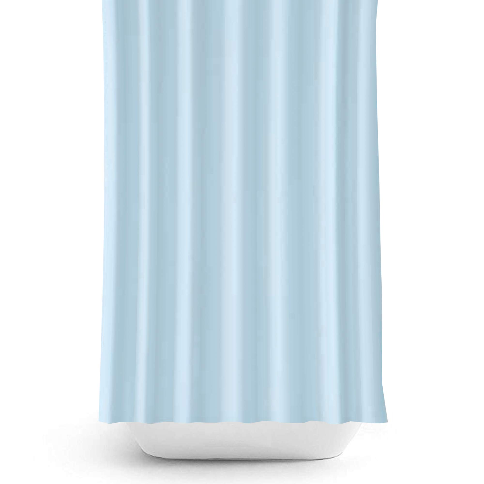 Tropik Home Narrow Width, Extra Long Sky Blue Bathroom Fabric Shower Curtain 90cm Wide x 190cm Drop