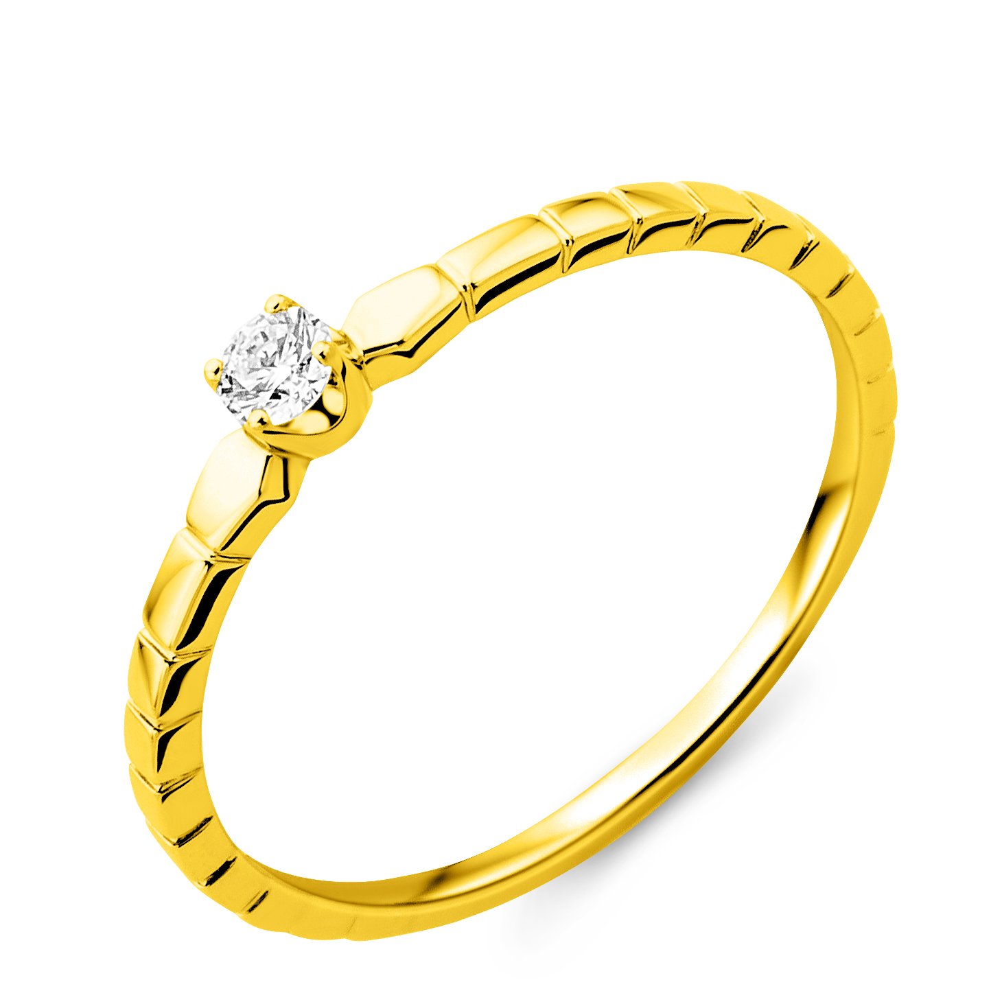 MIORE Anillo de oro amarillo con diamante