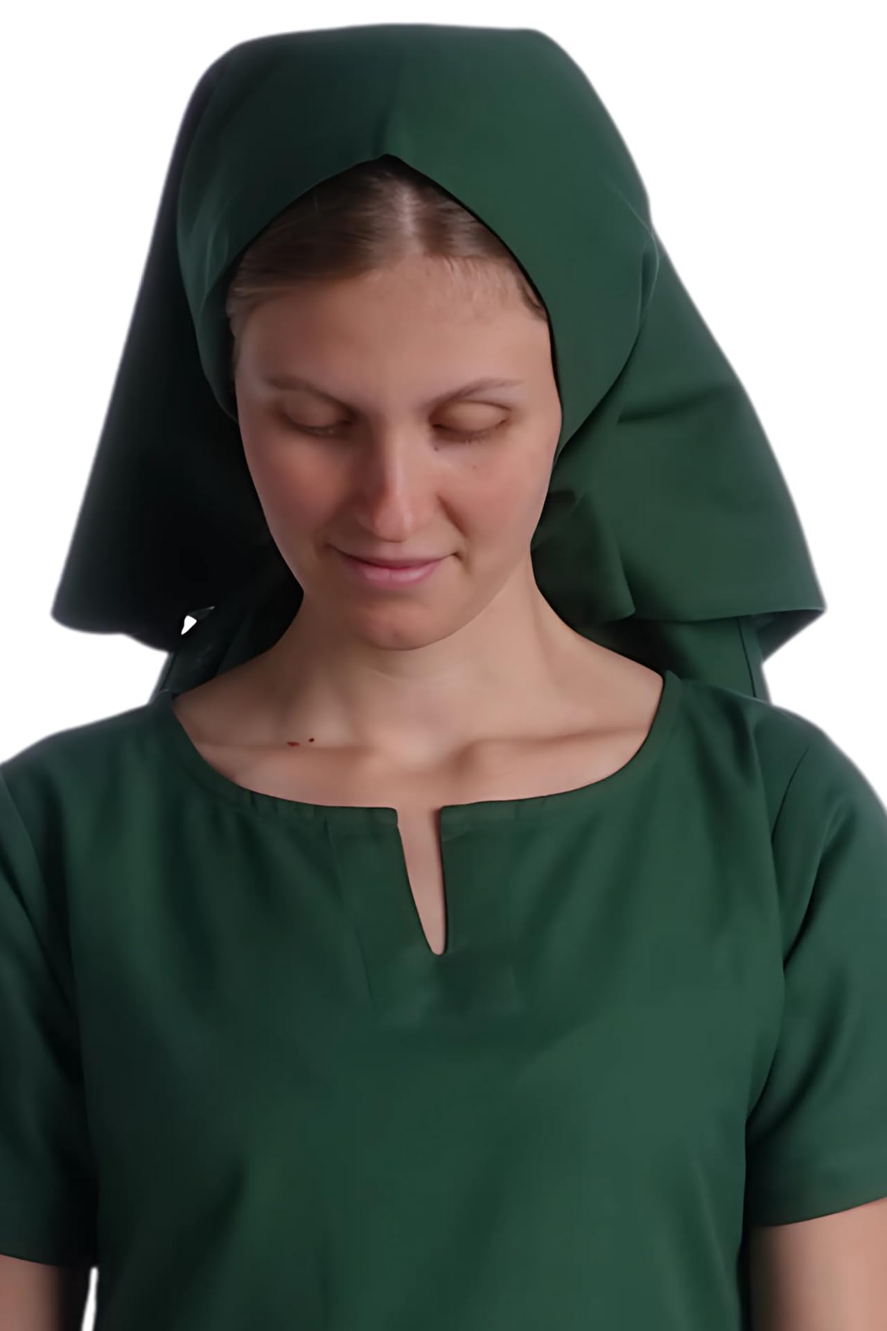 Hemad Women's Green Laudamie Medieval Headscarf - Made Of Cotton - Larp Headwear - One Size