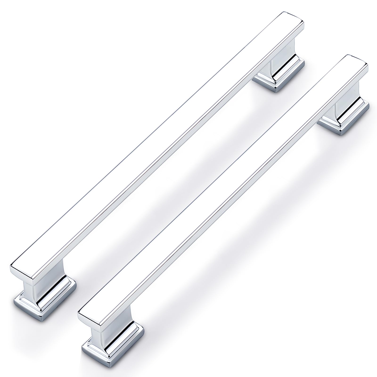 Poignées de meuble 160 mm entraxe chrome poli pour réparer et embellir vos tiroirs abîmés