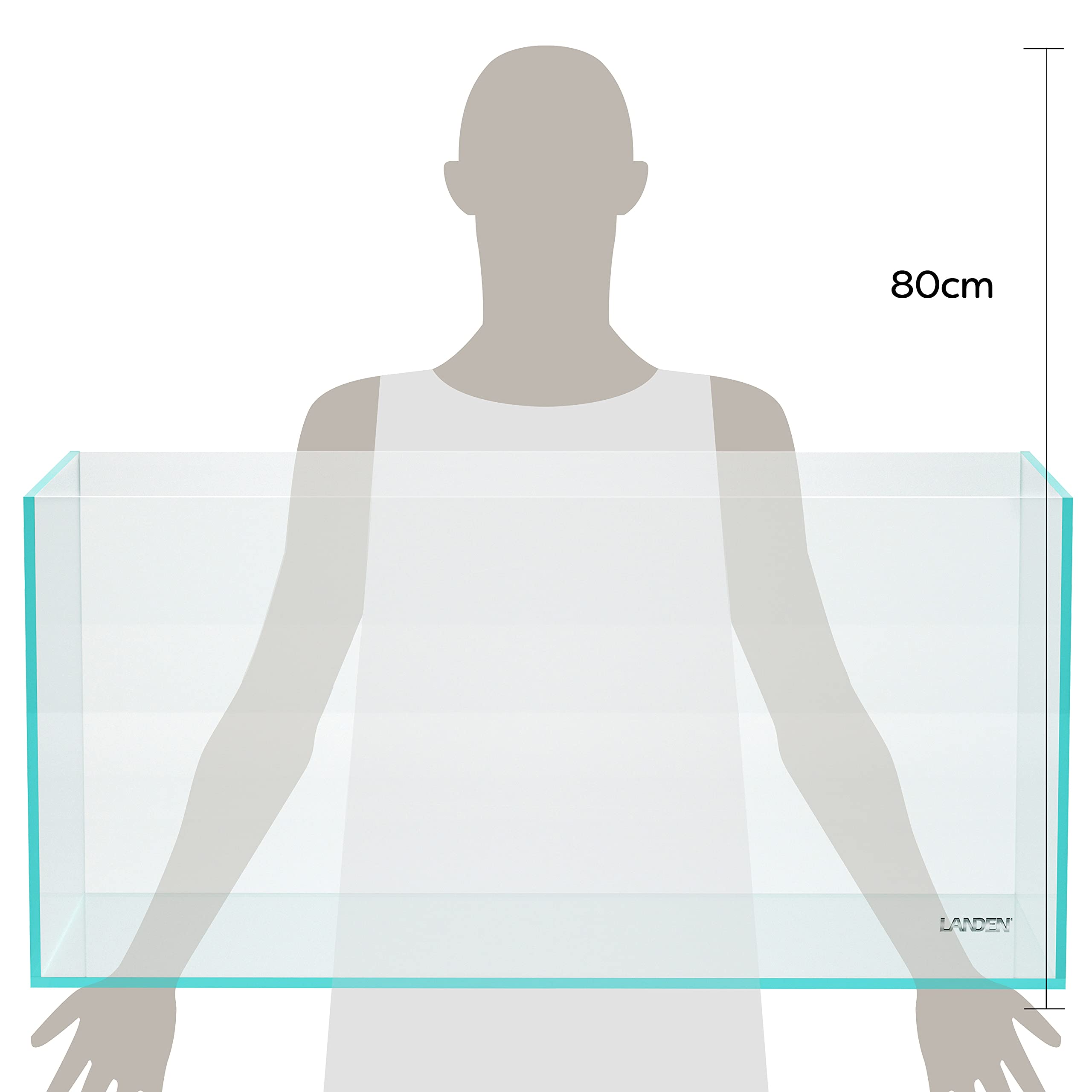 LANDEN Rimless Low Iron Aquarium Tank, Fish Tank, Black Nano Foam Leveling mat Included. Buy