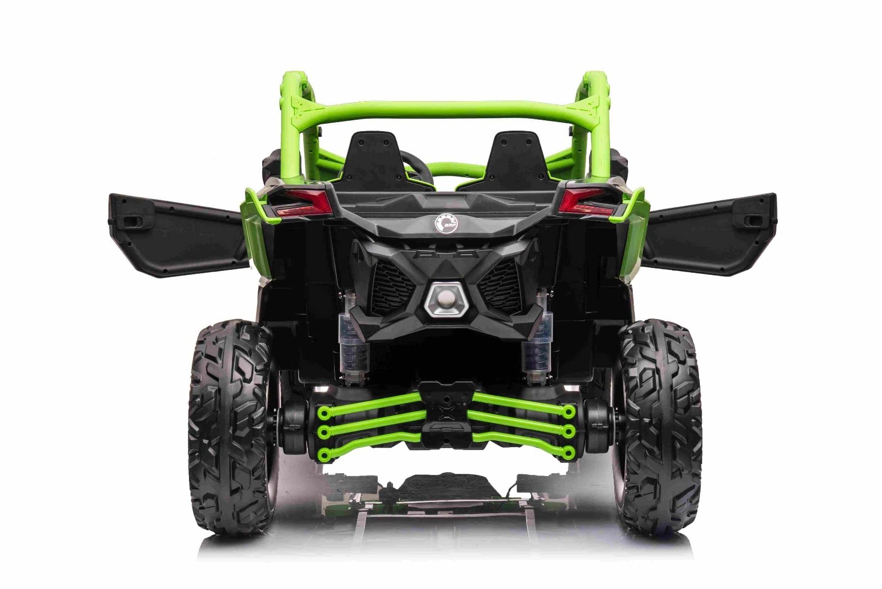 4x4 Voiture électrique Enfants 24V Buggy 2 Places Can-Am Maverick, sous Licence, 4×200W Moteurs, Batterie Lithium, Suspension, Roues EVA, télécommande parentale 2,4 GHz, MP3/USB/SD, Vert