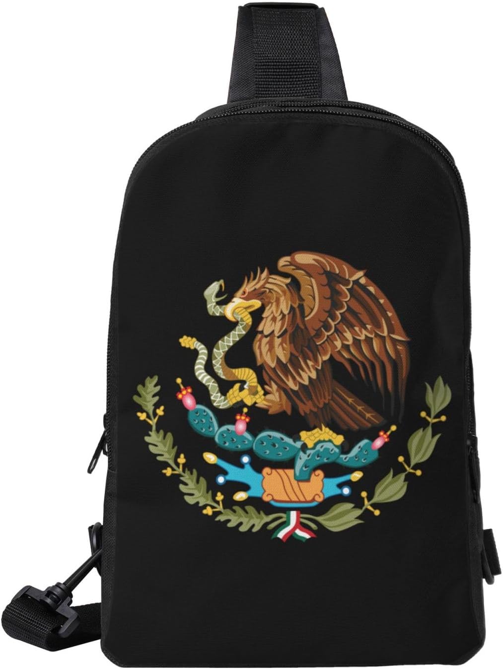 Mexico Eagle Flag Mini Crossbody Sling Backpack Shoulder Chest Bag Daypack for Hiking Traveling