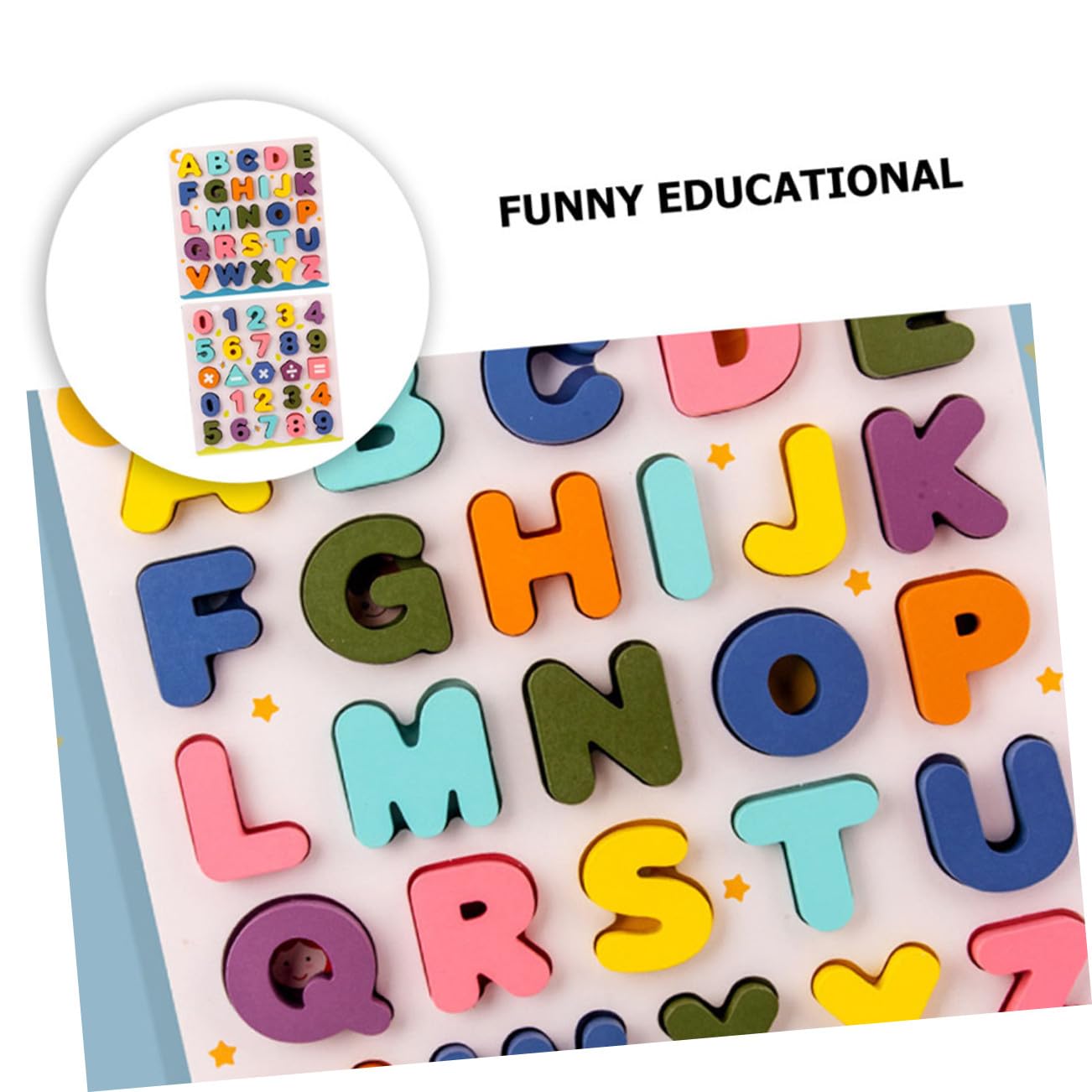 Juguete Educativo Rompecabezas de Madera Letras y Números, 2 Piezas | Puzles de Madera Educativos para Niño Niña, Juguetes de Reconocimiento de Letras, Decoracion Colegio