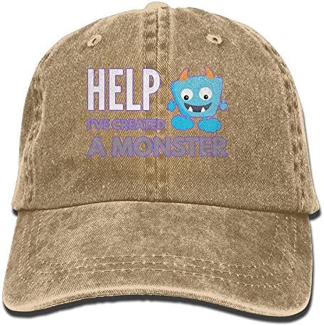 Help I've Created A Monster Vintage Jeans Baseball Cap For Men And Women