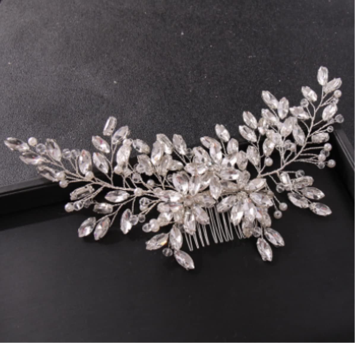 Grzebień do Włosów Wesele Boczne Grzebienie Do Włosów Rhinestone Klip Do Włosów Grzebień Rhinestone Prosty Grzebień Do Włosów Klip Ozdobne Grzebienie Do Włosów Grzebienie Boczne do Włosów na Bal
