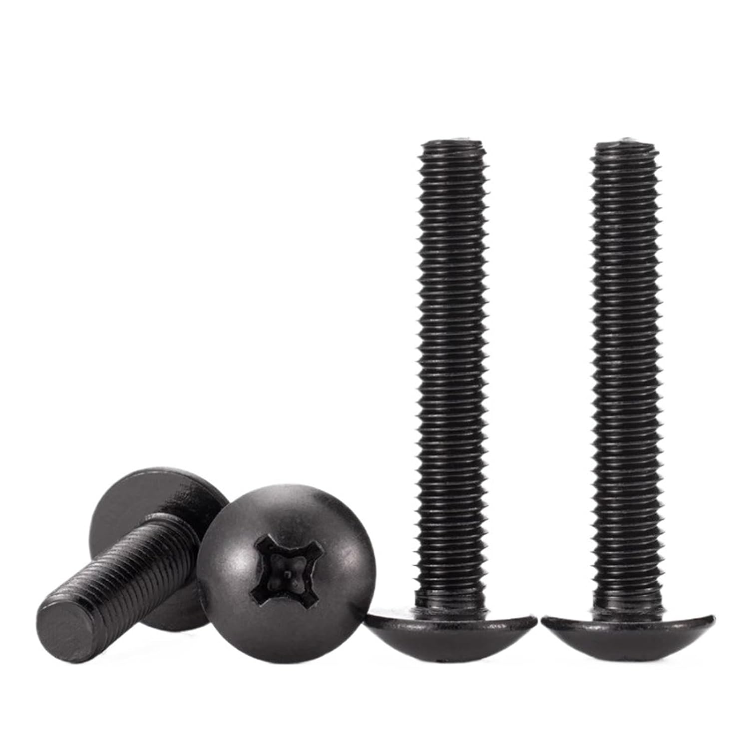 Black 304 Stainless Steel M3 M4 M5 M6 Cross Recessed Truss Head Screws Phillips Mushroom Head Bolts(M4x8mm 20pcs)