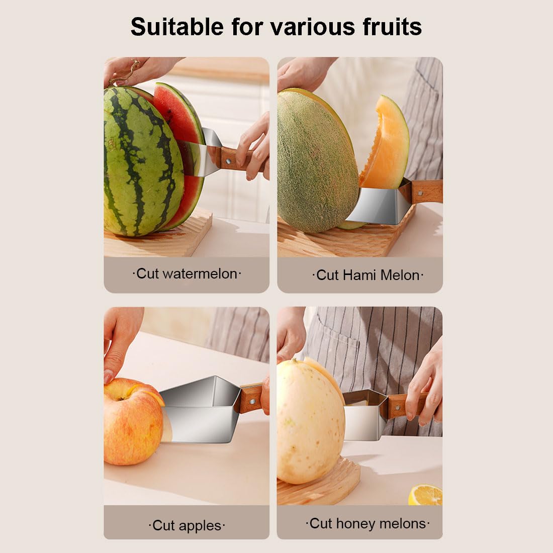 Coupe-pastèque manuel en acier inoxydable, trancheuse de fruits multifonction rapide