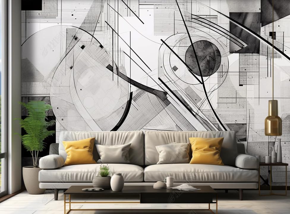Papier Peint Intissé Salon Poster Géant Abstrait pour une Décoration Restaurant Moderne