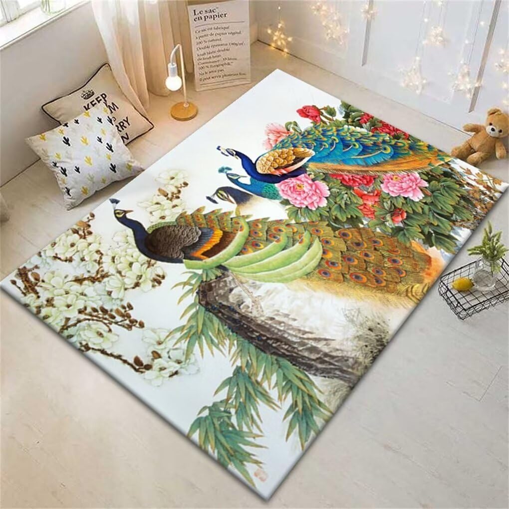 Tapis chambre ado lavable aux motifs d'oiseaux pour créer un cocon unique