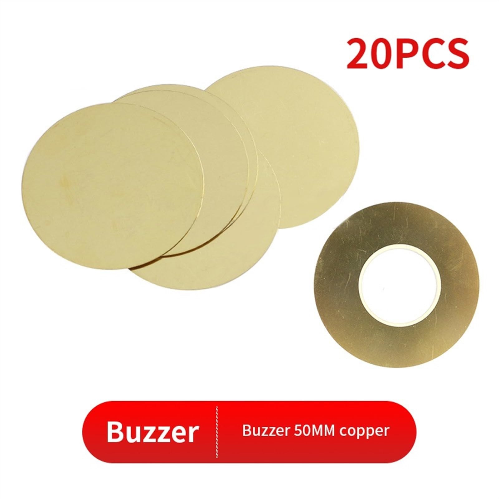 WUZDPRCJ 20PCS Piezoelectric Ceramic Wafer Plate Dia 35MM 50MM Piezo Buzzer Copper Sheet with Copper Wire, for Speaker(Buzzer-50mm)