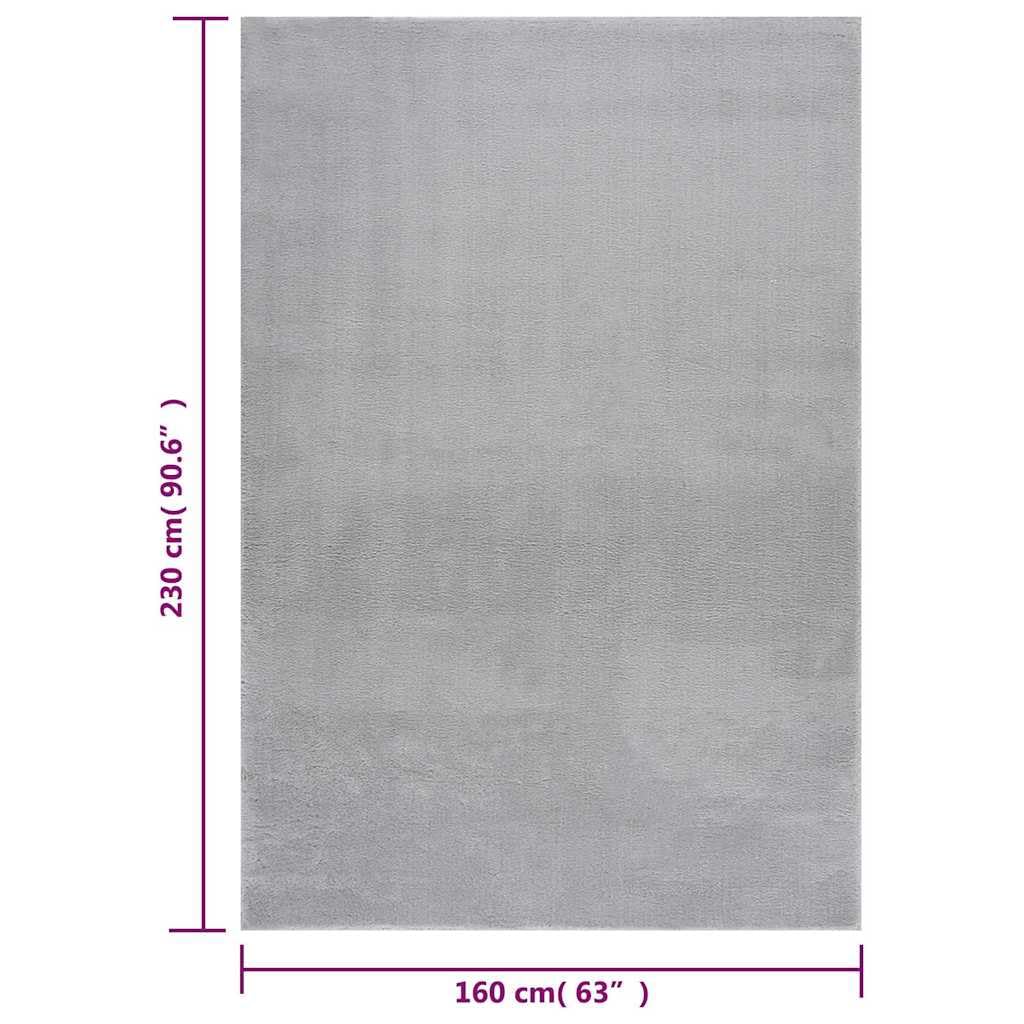 vidaXL Tapis Shaggy Doux Lavable 160x230 cm Antidérapant Gris