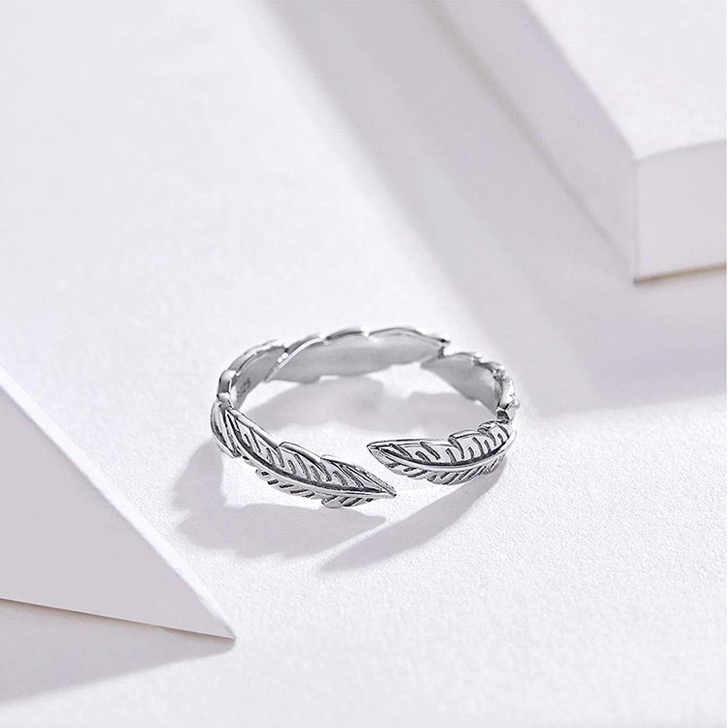 MAYABI Anillos Ajustables de Plata esterlina for Mujer, Anillo Ajustable de ala de Plata esterlina 925, joyería de Plata esterlina for Mujer