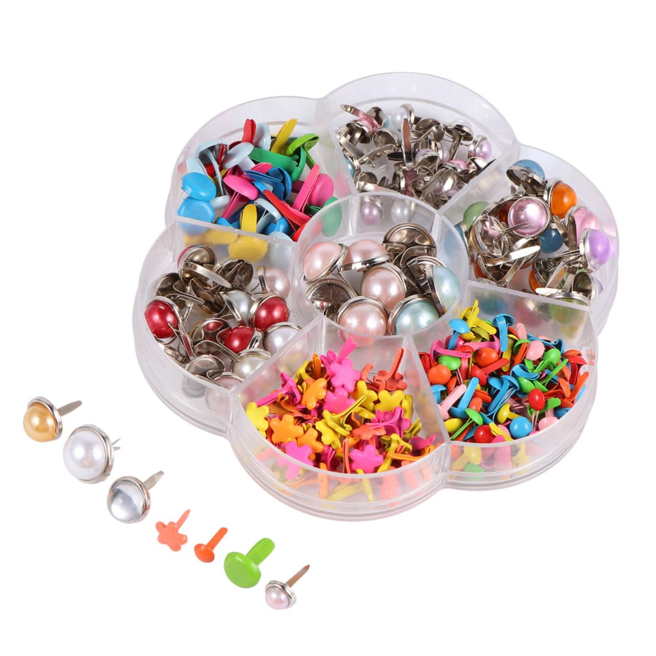 Housoutil 6-12mm Mini Brads DIY Craft Press Nails Matte Mushroom Nails Material for Boys and Girls