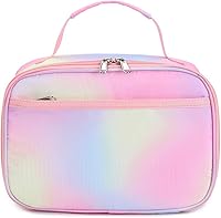 Vista 9 de Lonchera para niños y niñas, bolsa térmica con aislamiento, kit de bolsa de almuerzo reutilizable para viajes escolares (arcoíris Y064)