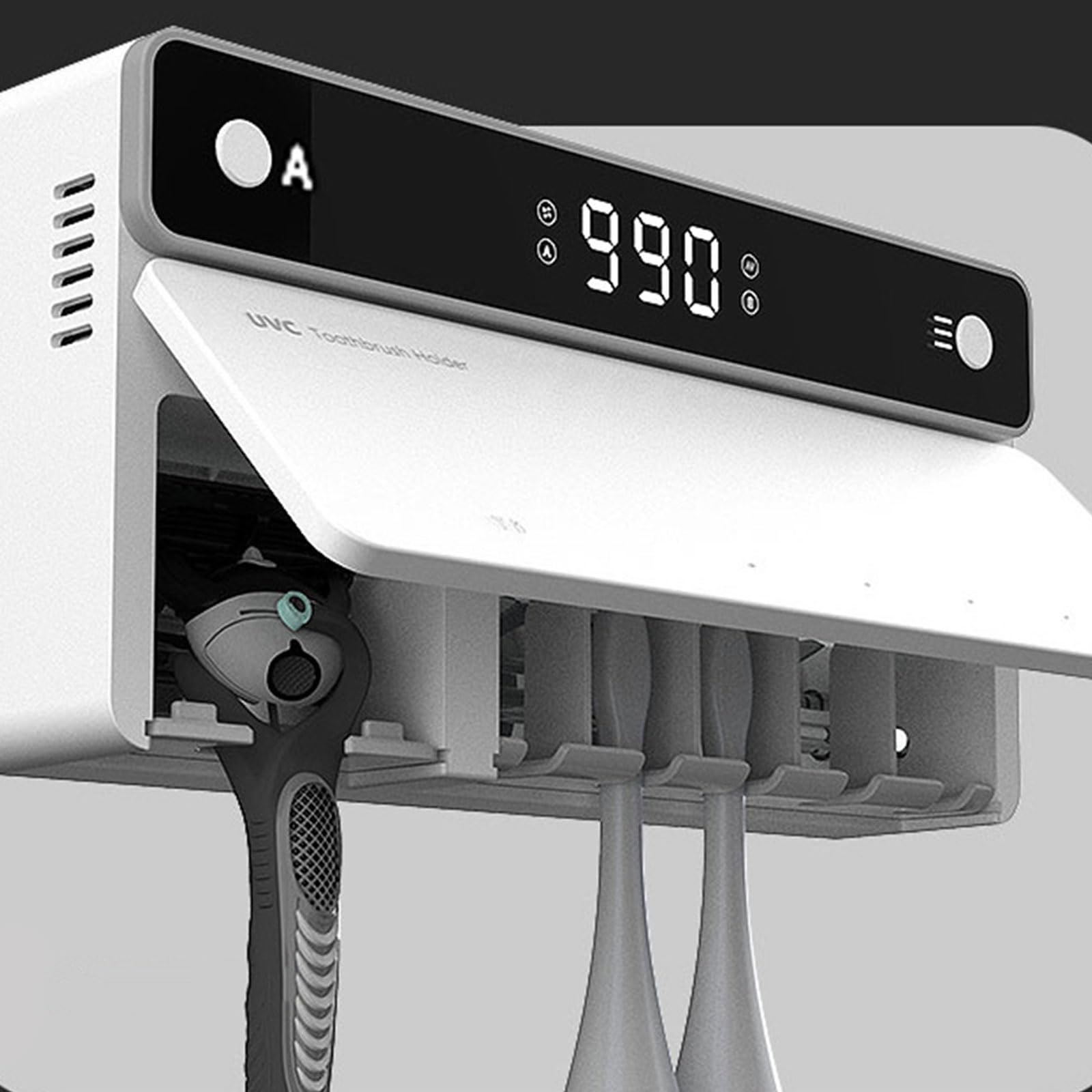 Portacepillos de dientes desinfectantes funcionales con ventilador de gran volumen para secado rápido eléctrico