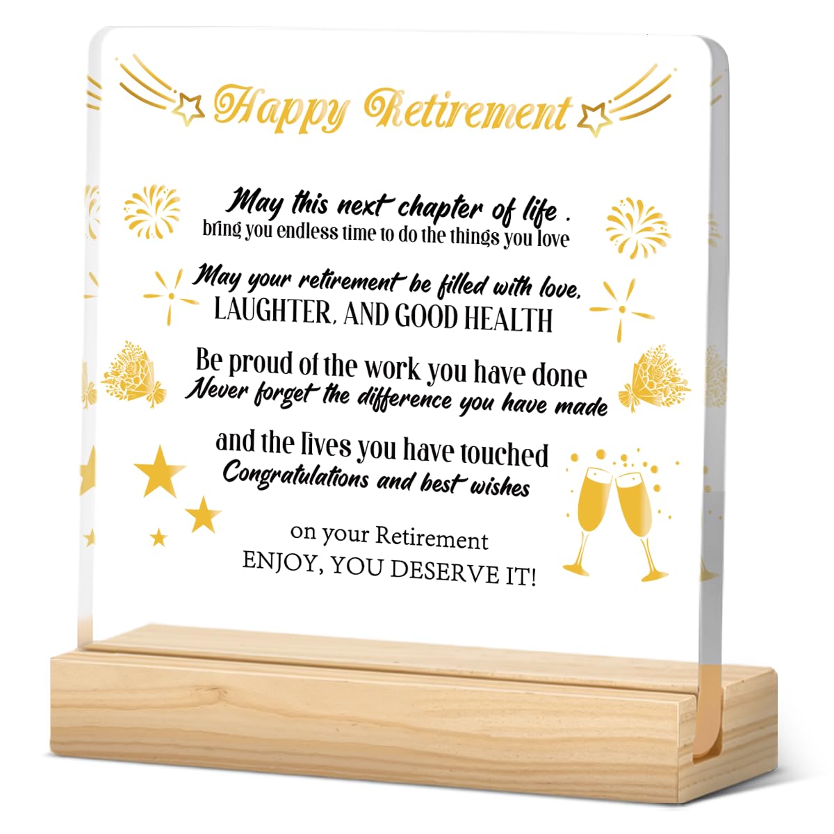 Acrylic decoration Retirement Gifts for Women/Men, Happy Acrylic Retirement Gifts,Happiness Gag Gift for Retirees-retire gift for retired cadre worker Coworker Teacher Nurse Boss