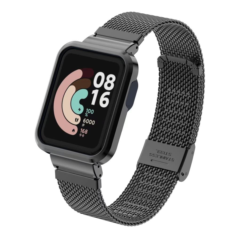 nuosiweilang Bracelet Compatible with Xiaomi Mi Watch Lite/Redmi Watch Strap Metal,Stainless Steel Metal Wrist Strap Wristband WatchBand Accessories for Xiaomi Mi Watch Lite/Redmi Watch