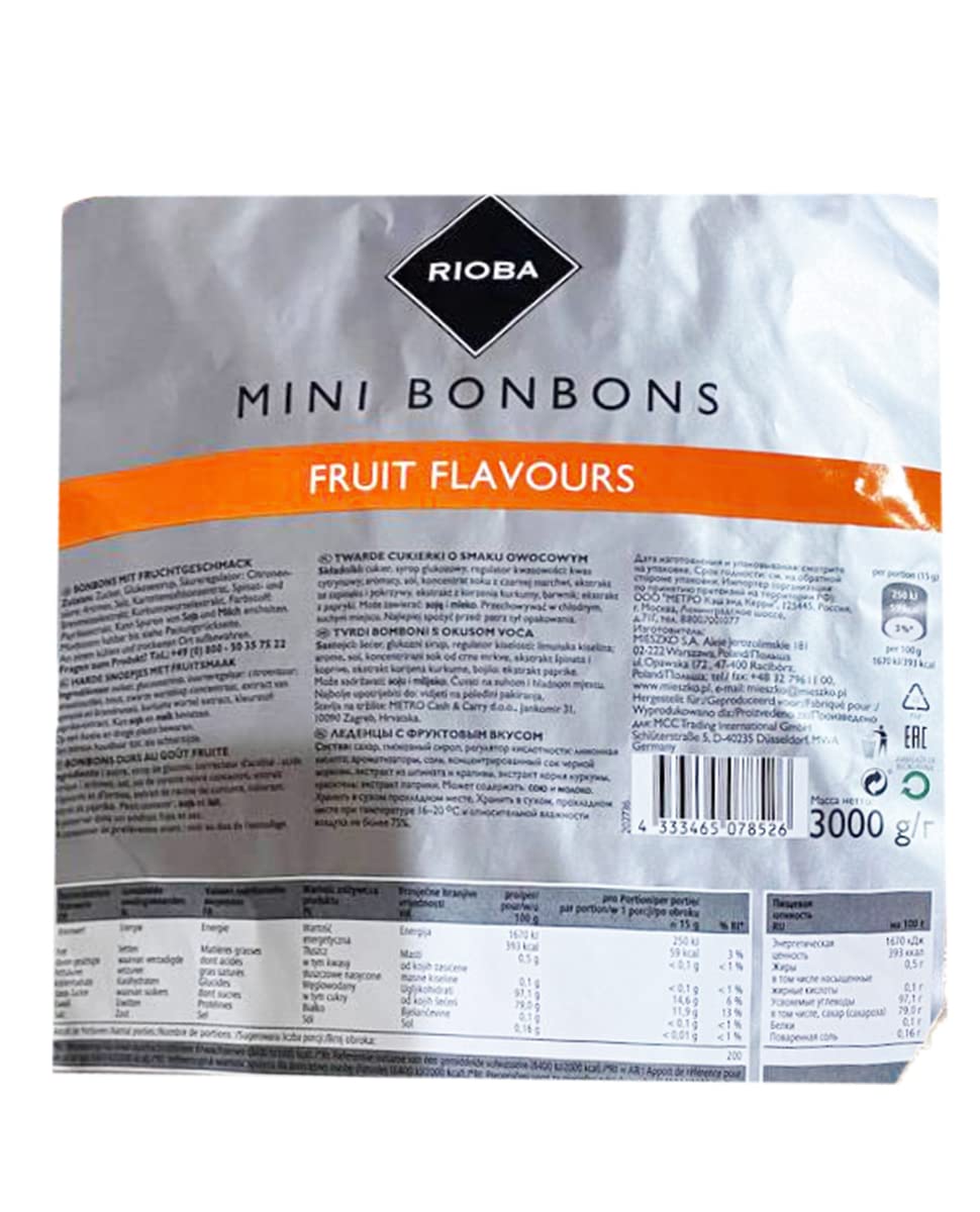 Mini Bonbons als Wurfmaterial, für Kindergeburtstag und Büro, 1er Pack (1 x 3kg)