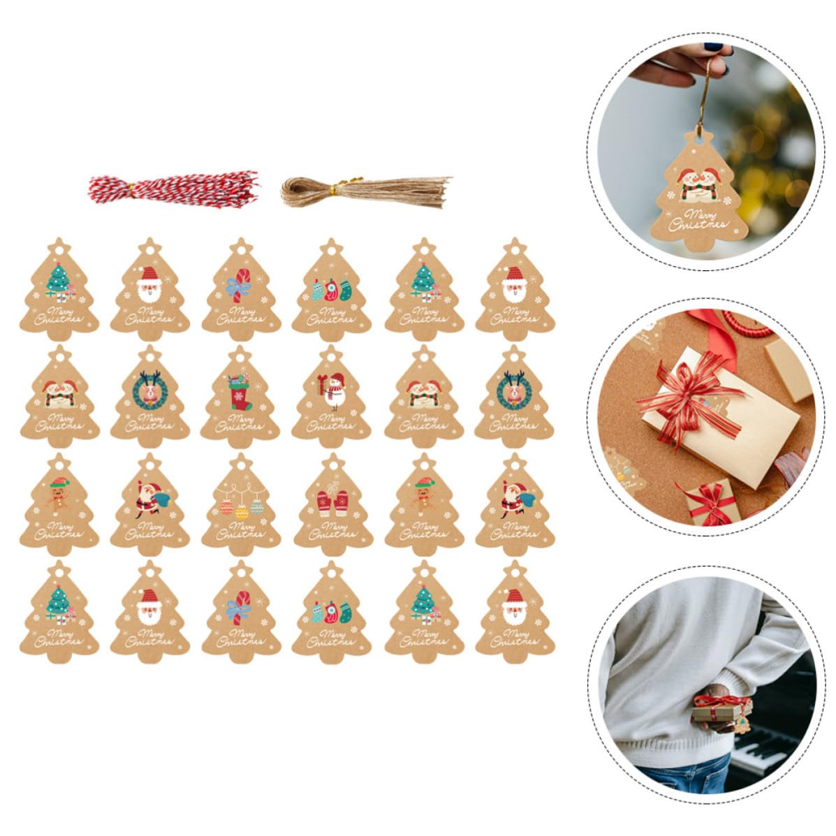 Gatuida 8 Sets Weihnachtspapieranhänger Satz aus Karton für Party und