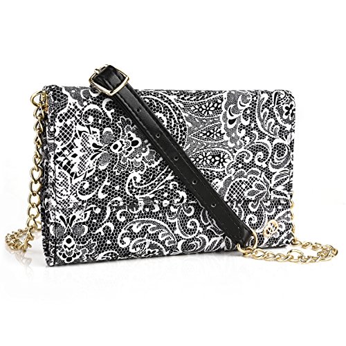 Google Nexus 5X Phone holder crossbody purse w/credit card slots & quick cash slot (Black Desire)