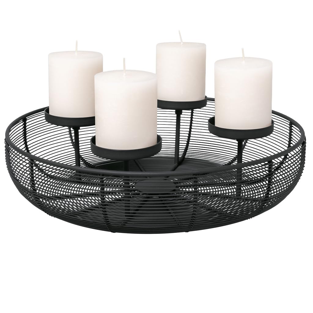 Villeroy & Boch - Christmas Chic Adventskranz Schwarz, Weihnachtsdekoration Modern, Deko Weihnachten Elegant, Metall