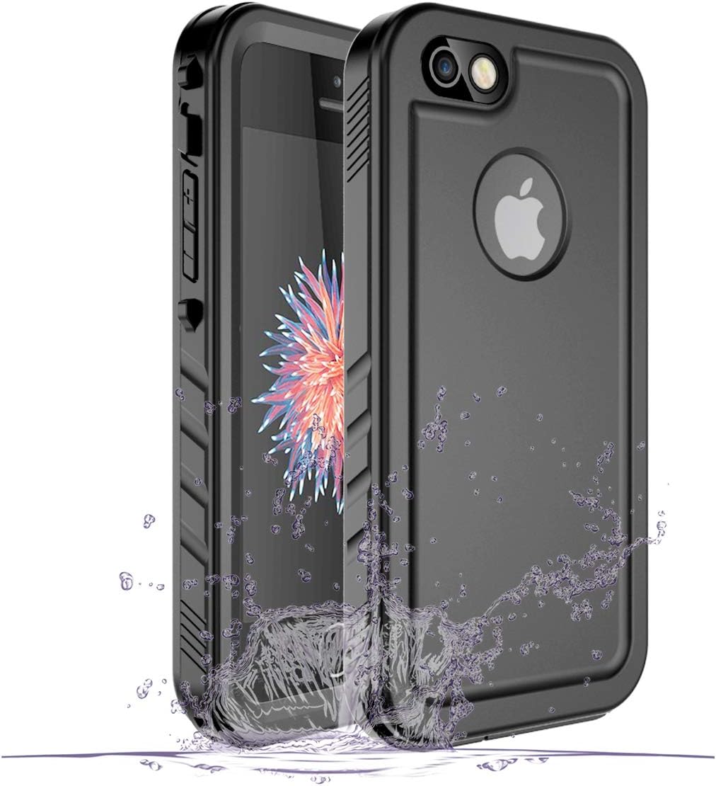 Cozycase iPhone SE/5/5S Waterproof Case, Waterproof iPhone SE Shockproof Full-Body Rugged Case with Built-in Screen Protector for Apple iPhone SE/5/5S -(Black)