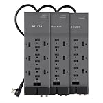 Belkin 12-Outlet Protecteur de bande de puissance avec 10-Foot Cord et téléphone, Ethernet, Protection coaxiale, BE112234-10, gris - paquet de 3