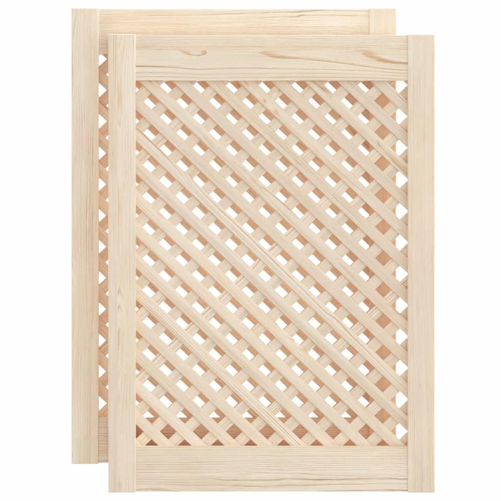 vidaXL Puertas de armario entramado 2 uds madera pino 49,5x69 cm