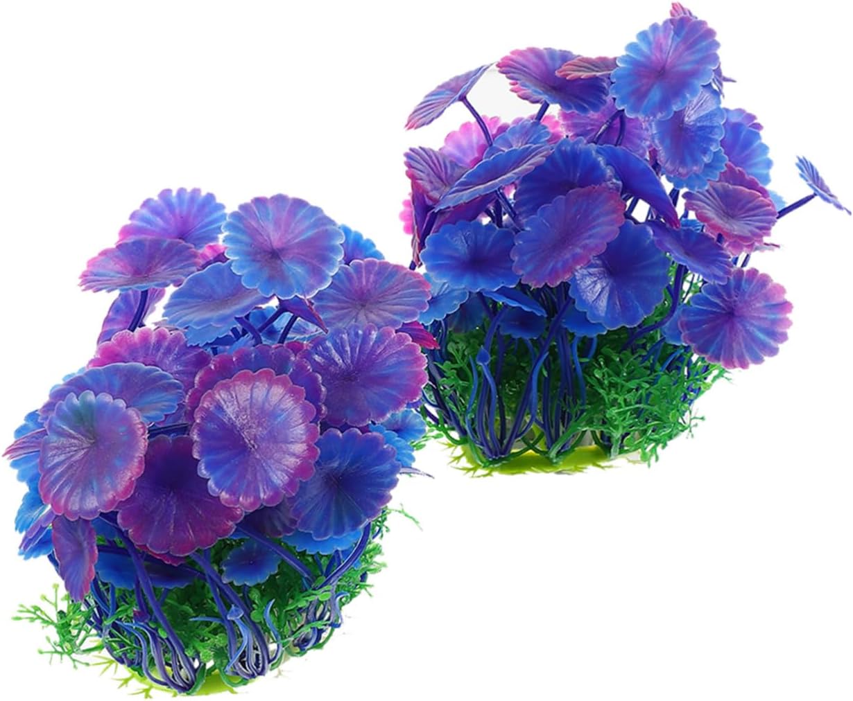 Artificial Aquarium Plants 3D Aquatic Florals Purple Plastic Fish Tank Decorations Underwater Ornaments for Fish and Aquatic Pets